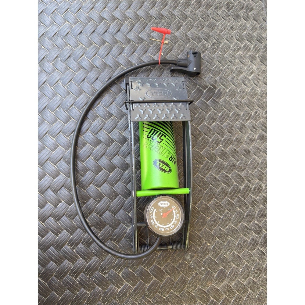 Bell AirStomper 500 foot pump featuring a bright lime green barrel